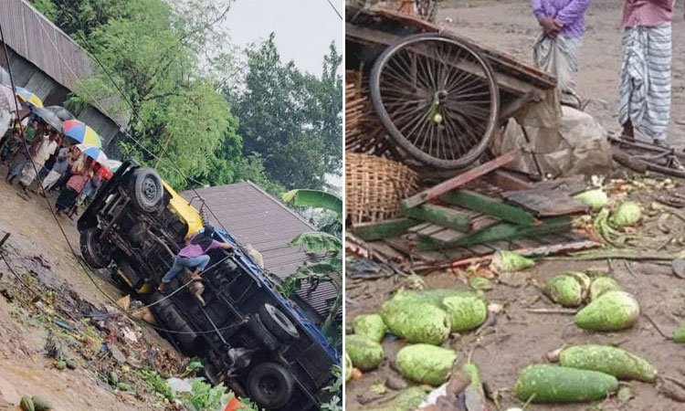 বেপরোয়া ট্রাক কেড়ে নিল ৪ জনের প্রাণ