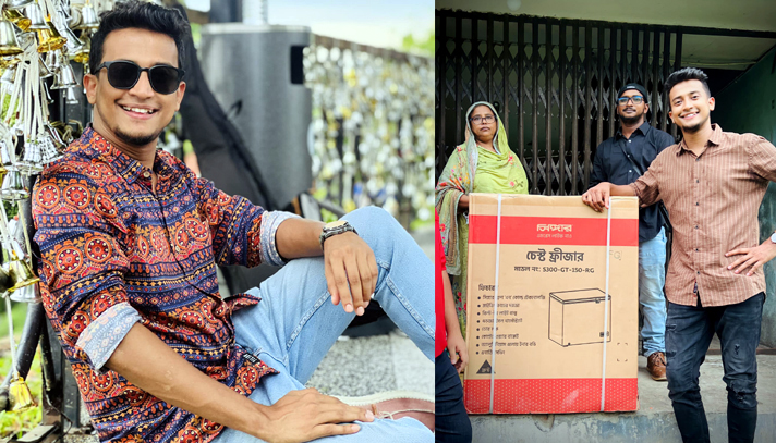 অসহায় মায়েদের ফ্রিজ উপহার দিলেন তাসরিফ