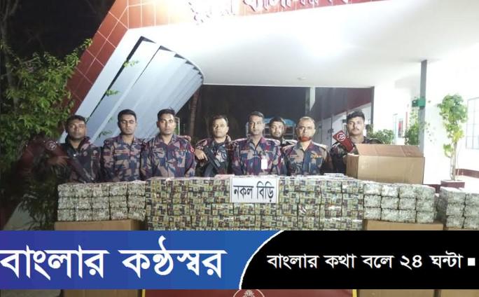 কুষ্টিয়ায় বিজিবির অভিযানে সাত লক্ষ শলাকা নকল বিড়ি জব্দ
