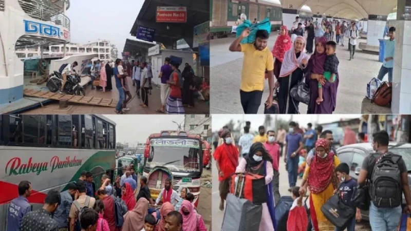 ঈদ শেষে ঢাকায় ফিরছেন মানুষ
