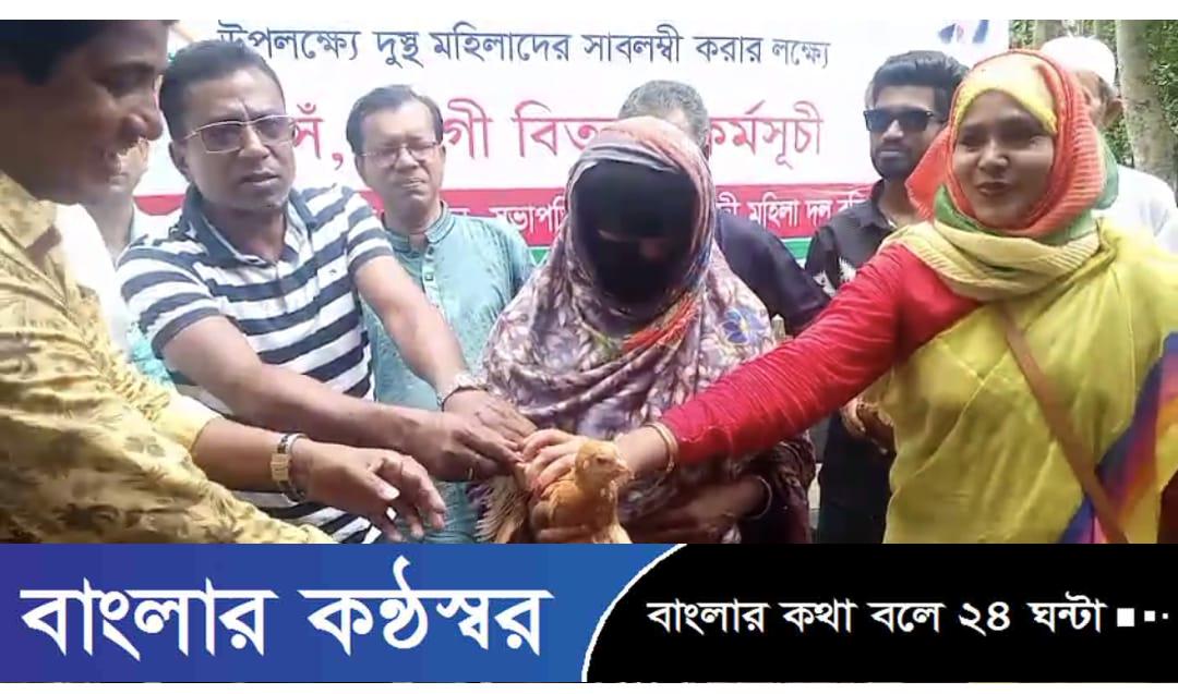 মেহেন্দিগঞ্জে জাতীয়তাবাদী মহিলা দলের ৪৭তম প্রতিষ্ঠাবার্ষিকীতে অসচ্ছল নারীদের স্বাবলম্বী করতে হাঁস-মুরগি বিতরণ।