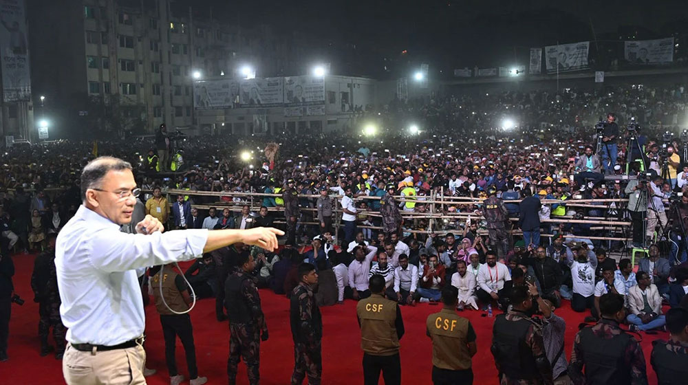 দেশকে পুনর্নির্মাণ করতে হলে গণতন্ত্রকে প্রতিষ্ঠিত করতে হবে: তারেক রহমান