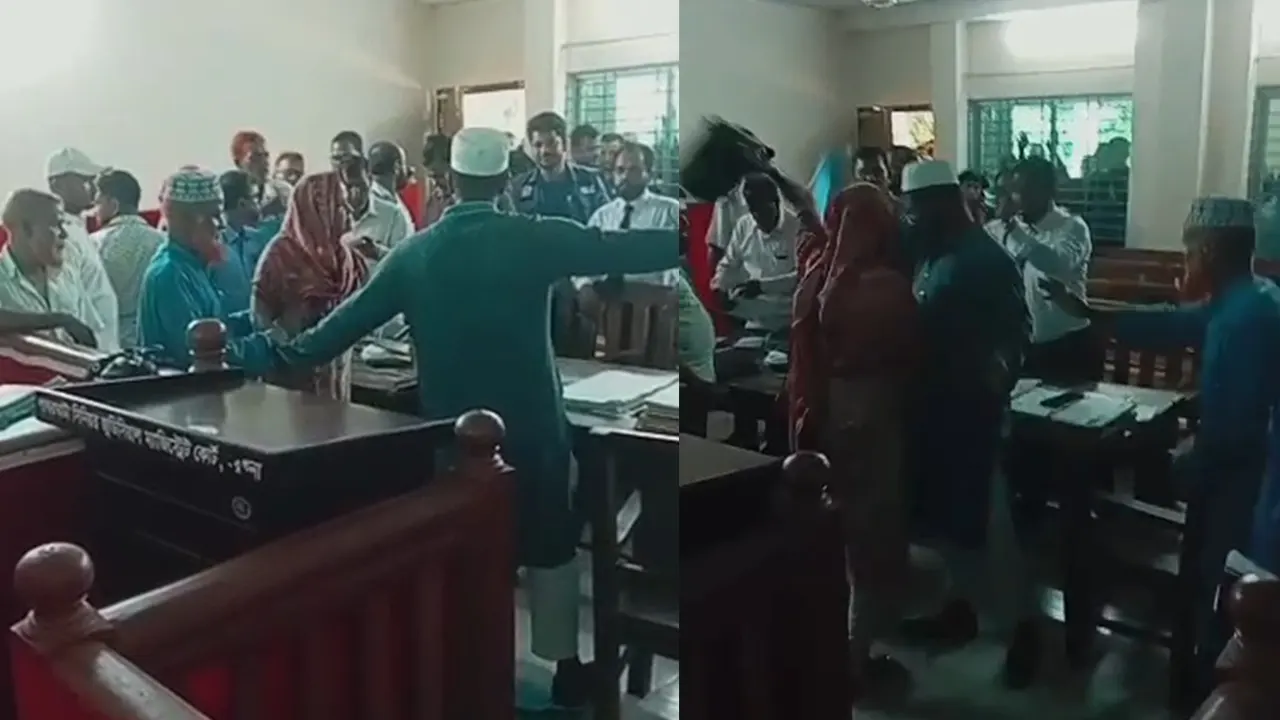 এজলাসে দুই আইনজীবীর হাতাহাতি