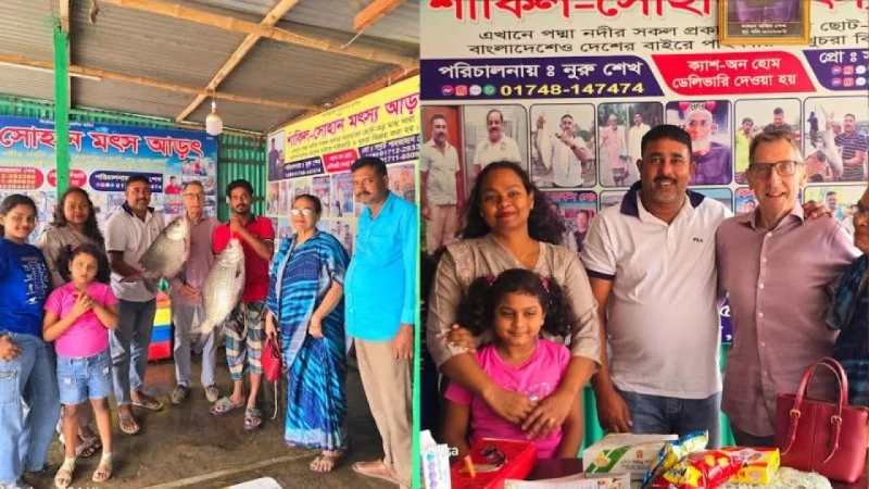ভিডিও দেখে পদ্মার মাছ কিনলেন লন্ডনের নাগরিক এড্রিয়ান