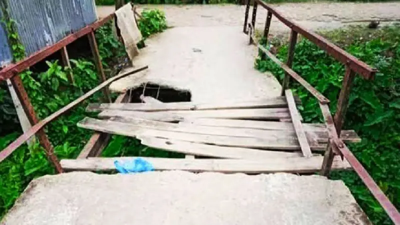 বাবুগঞ্জে ব্রিজের বেহাল দশা, চরম দুর্ভোগ