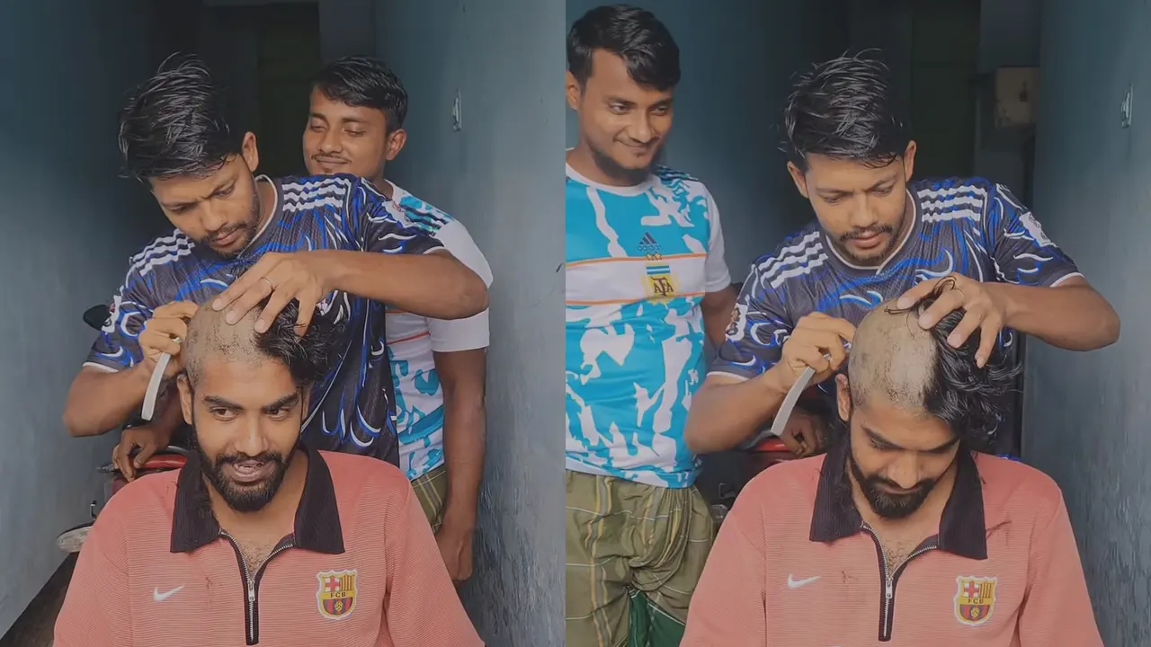 আর্জেন্টিনা বিজয়ী হওয়ায় মাথা ন্যাড়া করলেন ব্রাজিলের সমর্থক