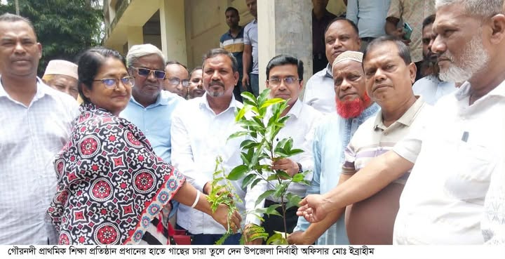 গৌরনদীতে শিক্ষা প্রতিষ্ঠানে দুই হাজার গাছের চারা বিতরণ