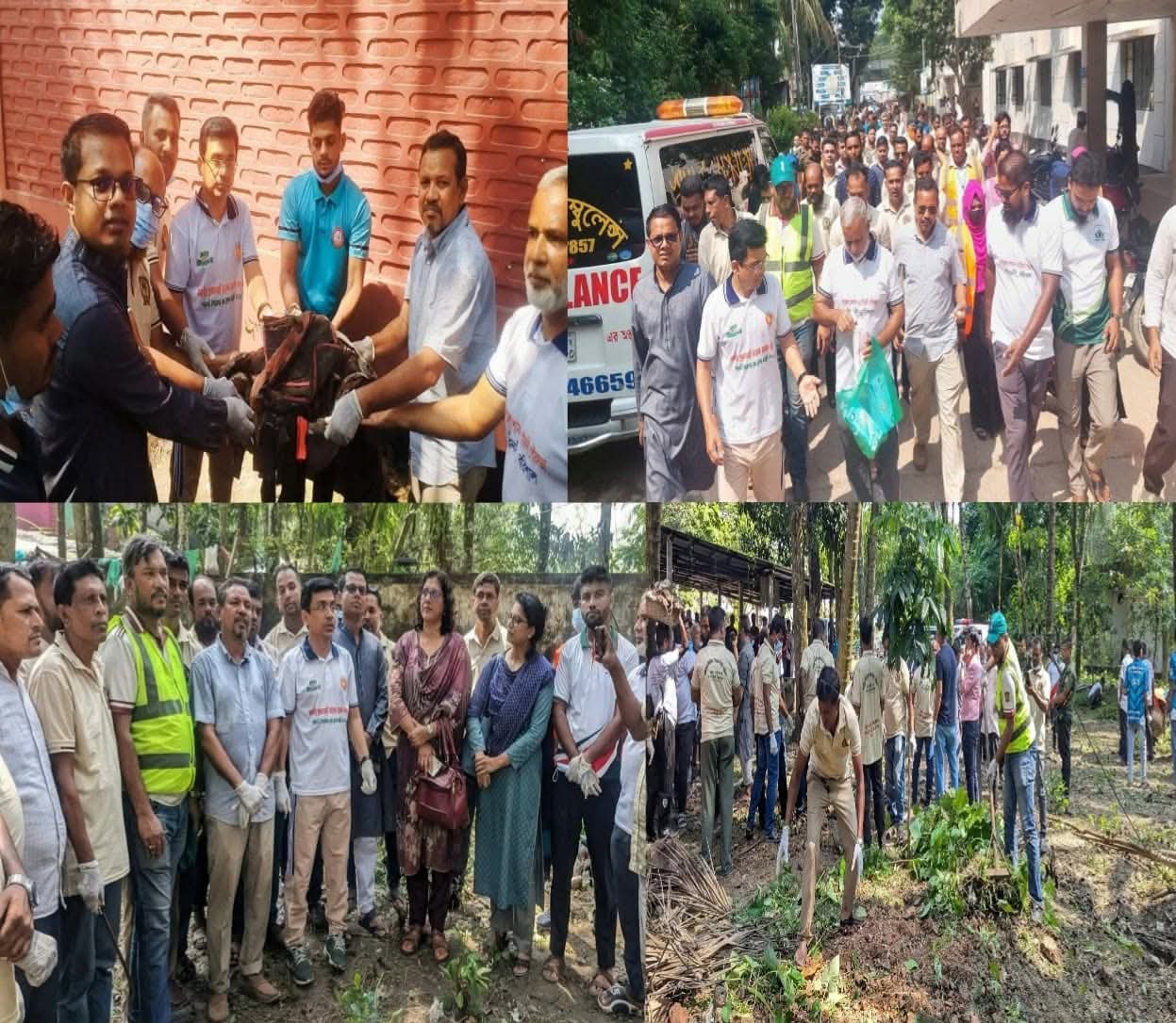 গৌরনদী স্বাস্থ্য কমপ্লেক্সে দুই শতাধিক কর্মী-স্বেচ্ছাসেবীর পরিচ্ছন্নতা অভিযান